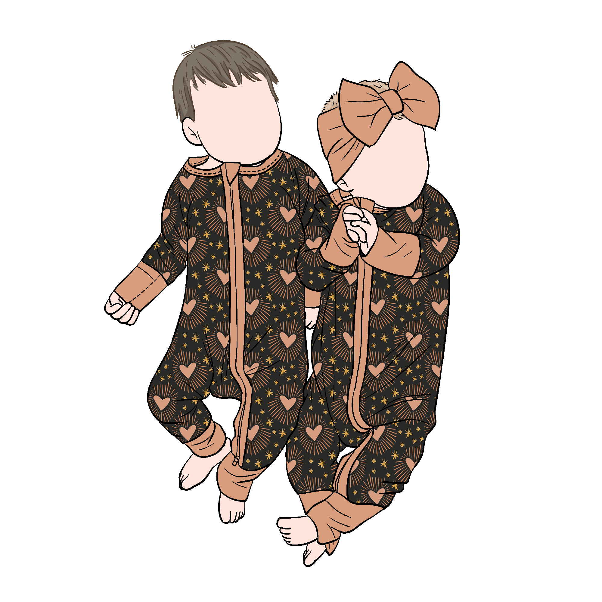 Custom Bamboo Baby Romper Long Sleeve Sleepers 2-Way Zipper Closure Romper Toddler Baby Kids Pajamas - Image 4