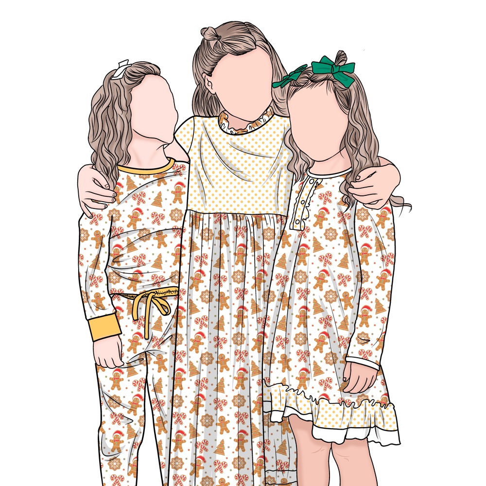 Autumn Winter Lounge Wear Kids Girls Gown Children Dress Shirt and Pant Set the Perfect Sister Matching Outfits - Image 3