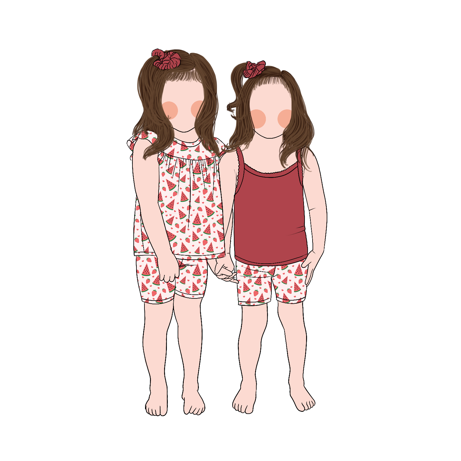 Custom Premium 2pc Plaid Printed Halter Top and Shorts Set Girl Clothing Pajamas Set for Kids Baby Children - Image 6