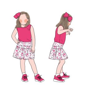 Custom Pretty Popular Soft Cool Girls Solid Tank Top Matching Floral Skirt Dress Set for Kids Girls