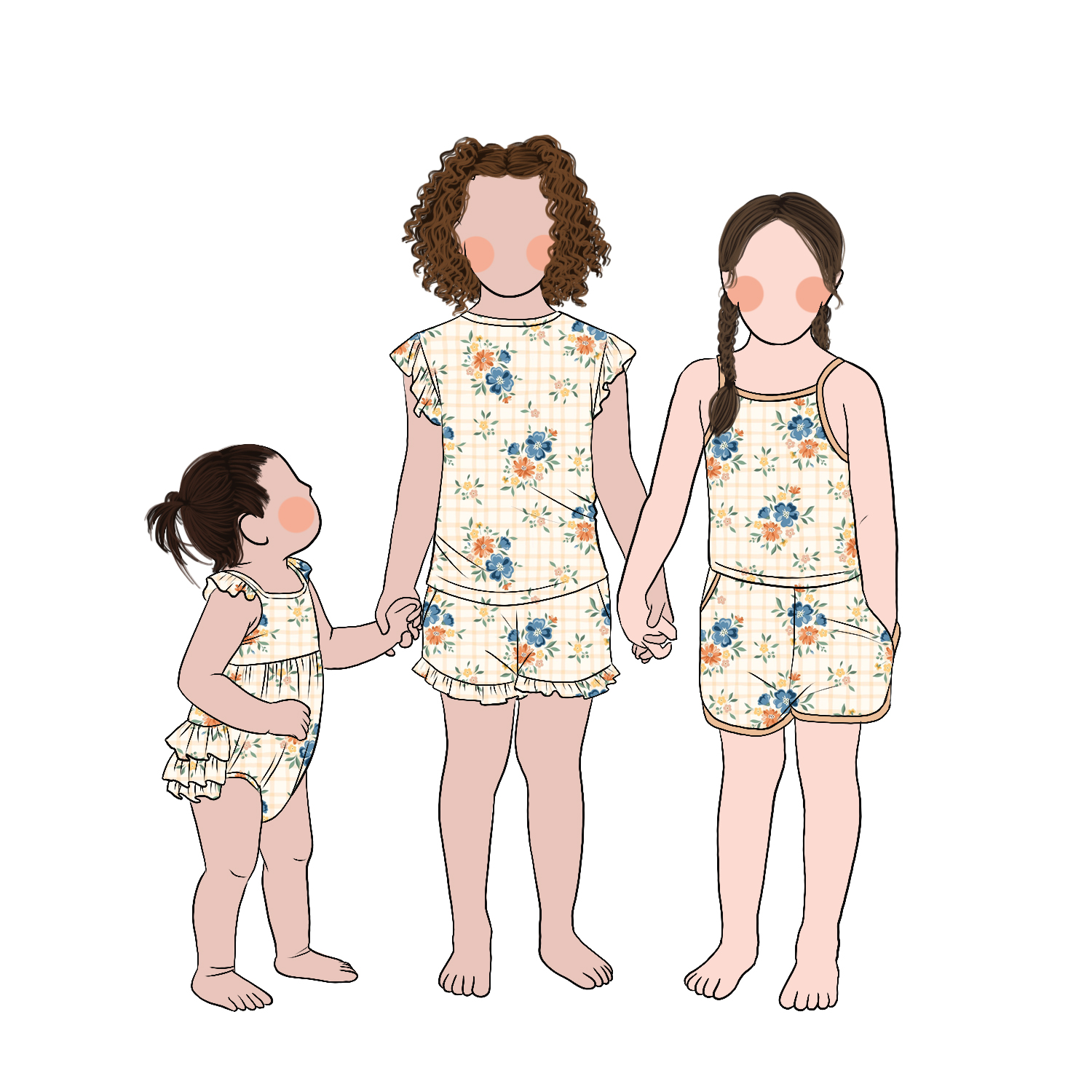 Wholesale Simple Printed Cute Summer 2pcs Ruffled Sleeves Shorts Set Girls Loungewear Clothing Set for Children - Image 2