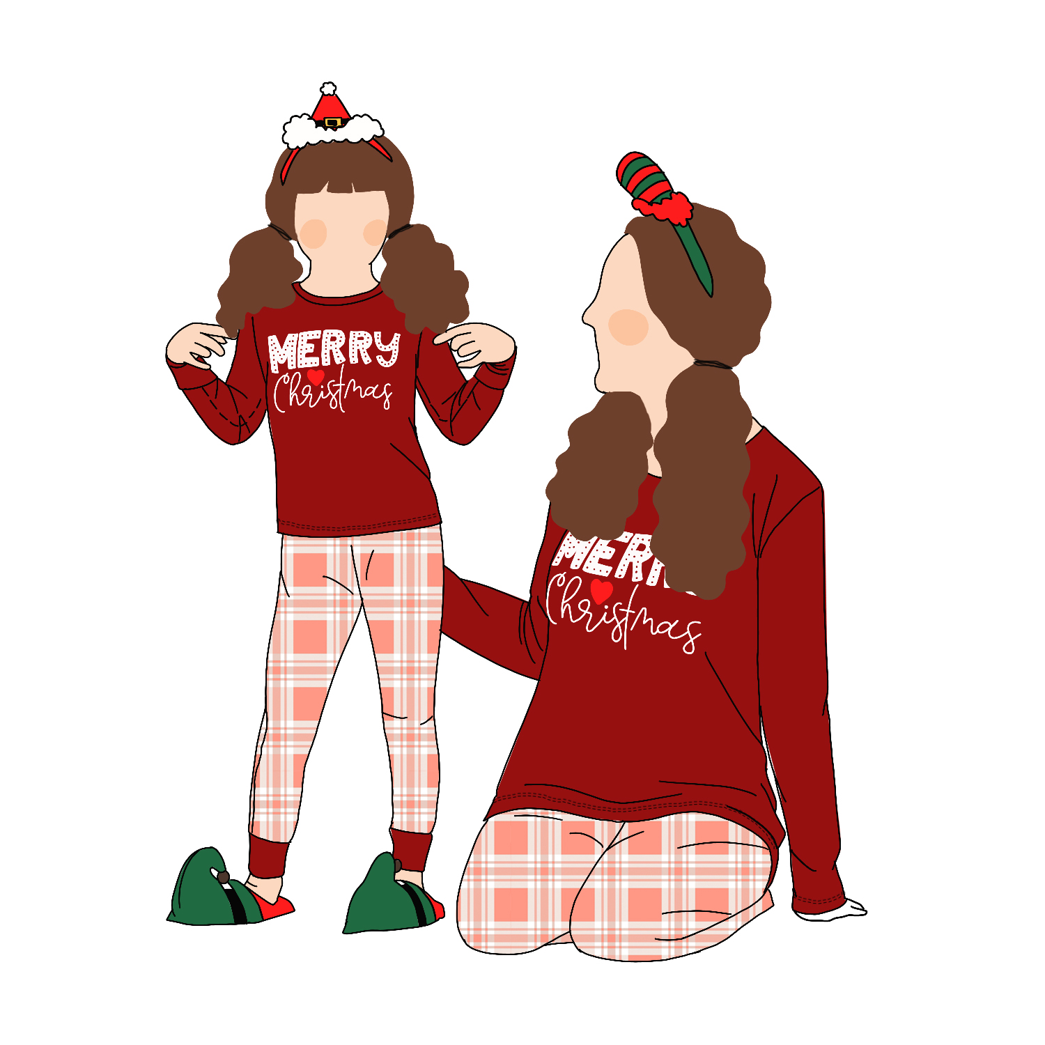 High Quality Popular Fashion 2pcs Mommy and Me Christmas Parent-Child Clothing Sleepwear Kids Girls Pajamas Set 3 Years - Image 5