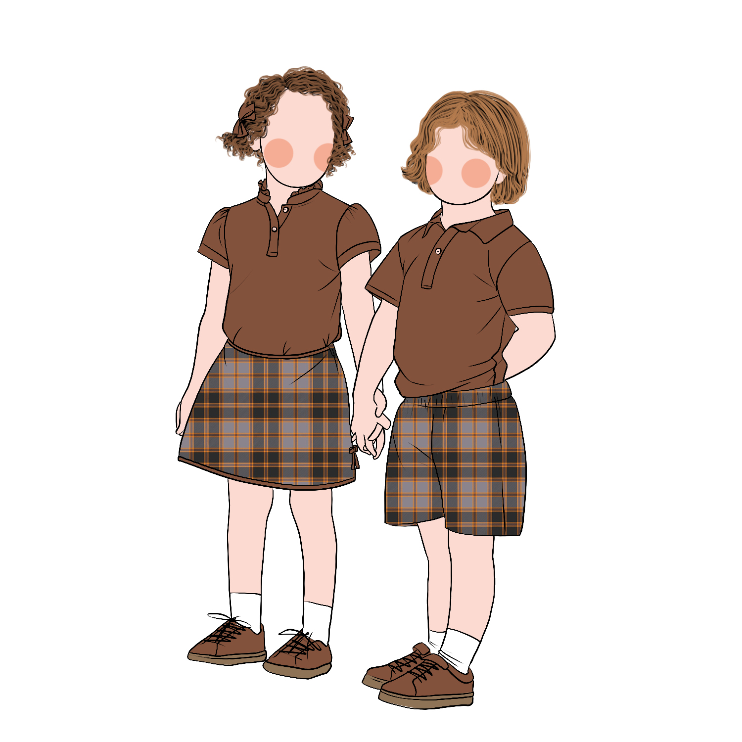 New Arrival Super Quality Breathable Plaid Pattern Printed Solid Color Shirt Polyester and Cotton Baby Boy Girls Clothing Sets - Image 2