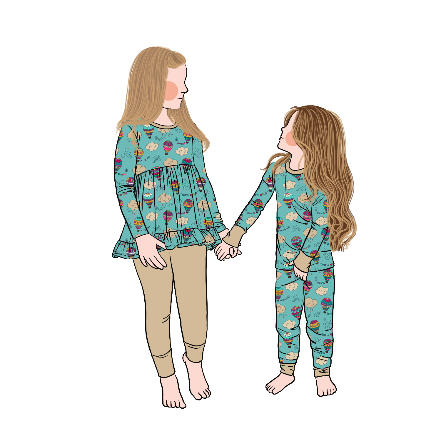 New Style Spring Custom Printed Long Sleeve Milk Protein Fabric Sister Matching Tunic Set with Leggings Baby Girls Clothing Sets - Image 2