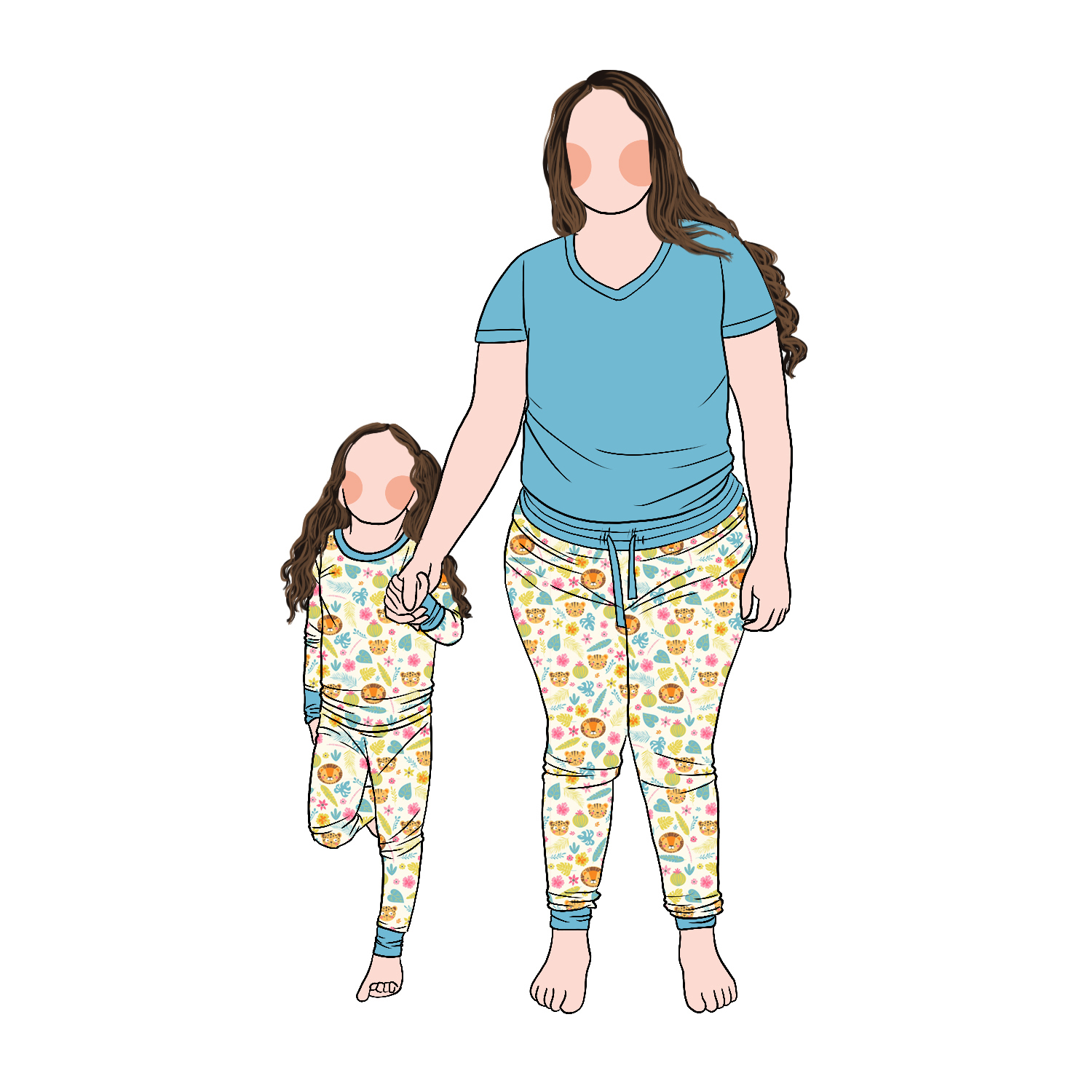 Hot Selling 2pcs Bamboo Mommy and Me Lounge Wear Pajamas Set Breathable Clothing Set for Family - Image 6