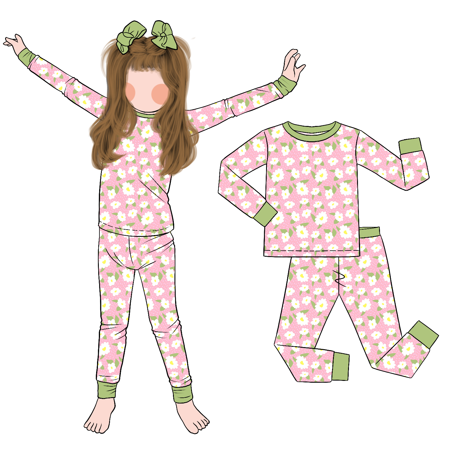 Hot Sale China New Products Comfortable Loungewear Clothing Girls Long Sleeve and Pants Spring Autumn Pajamas - Image 3