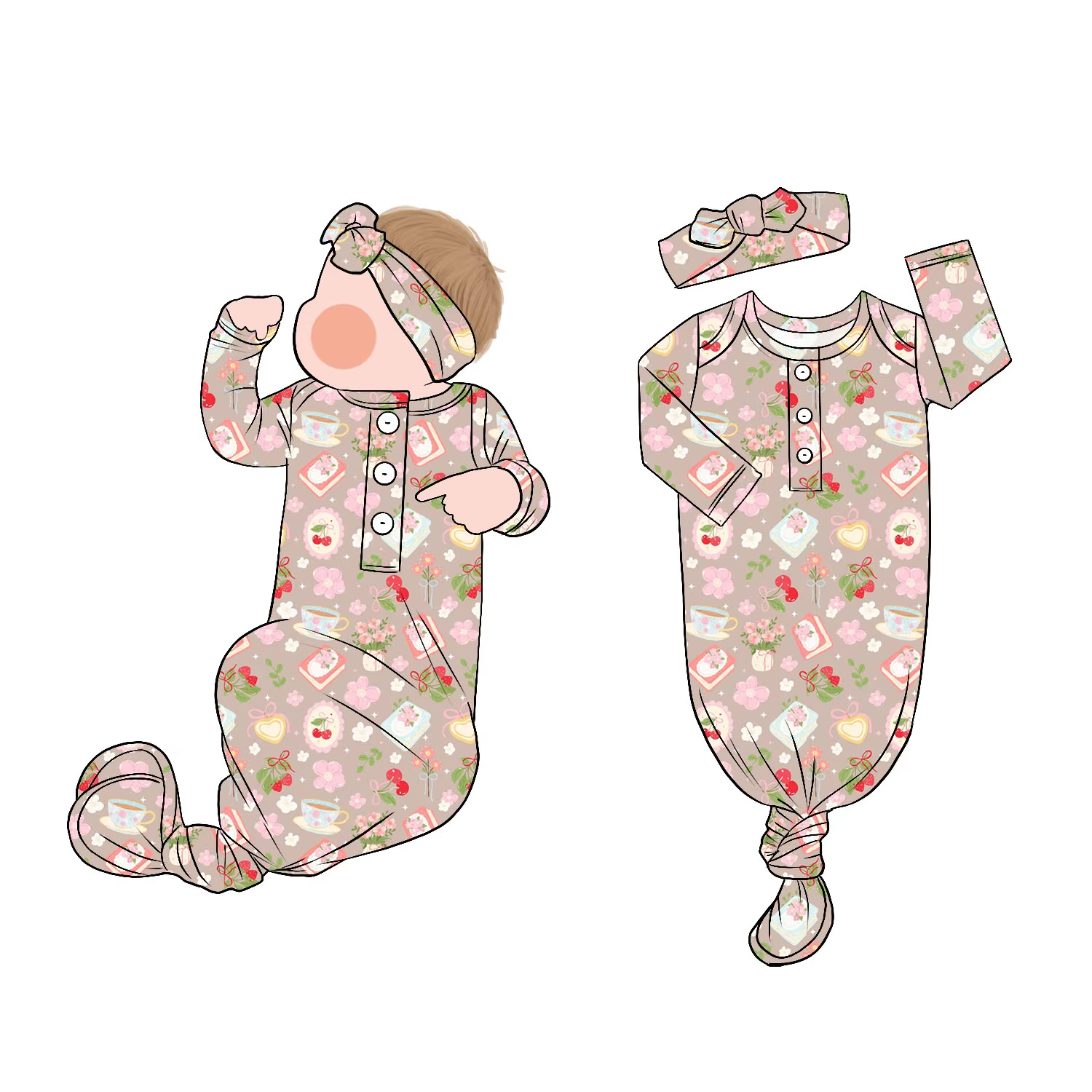 Wholesale Fashion Comfortable Breathable Newborn Baby Gown with Headband Baby Sleeping Bag 0-3 Months - Image 6