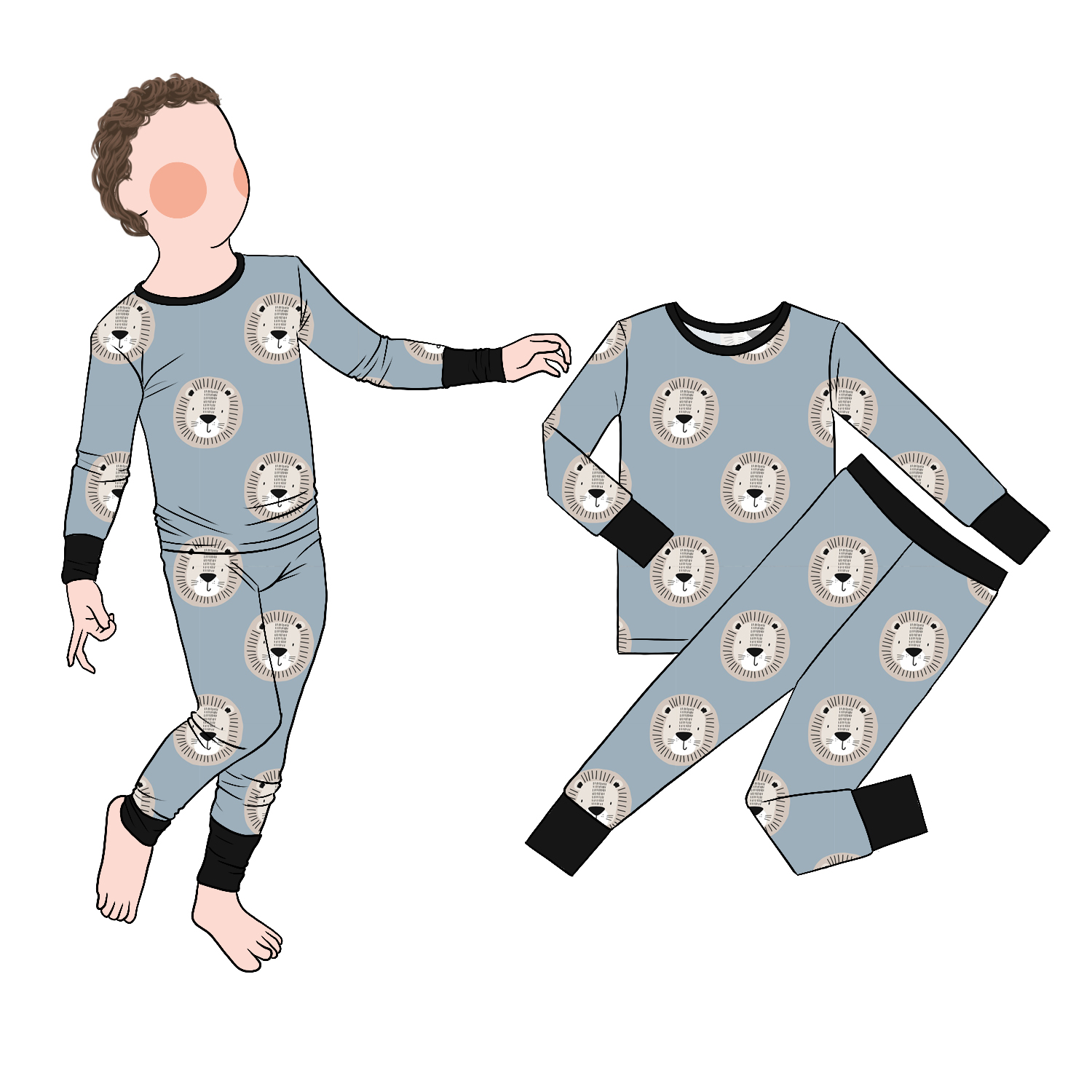 All-Season 2pc Bamboo Boy Sleepwear Set New Design Classic Clothing for Home Use with Printed Pattern - Image 4