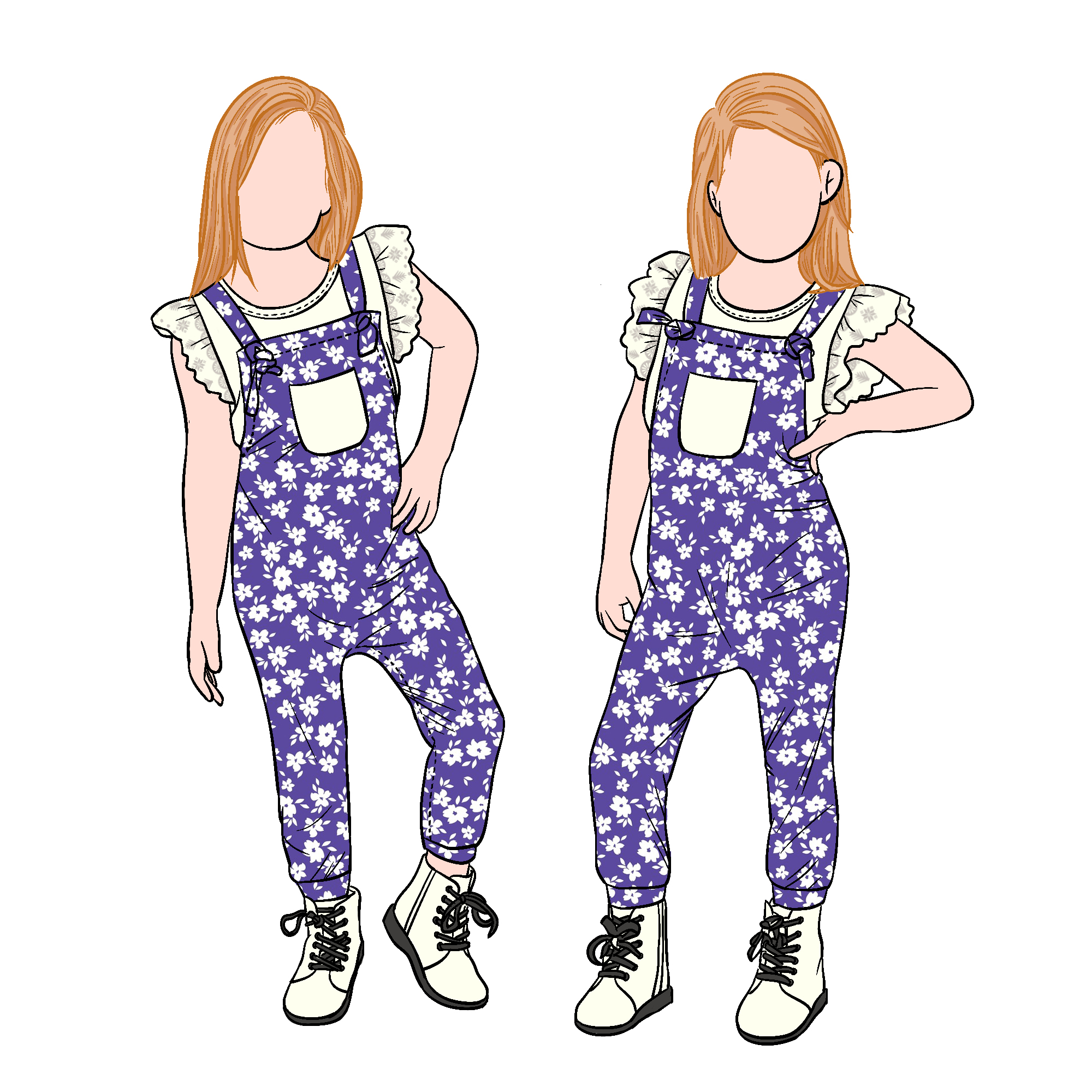 Wholesale Casual Milk Protein Fiber Adjustable Shoulder Strap Girls Clothing Set With Front Pocket - Image 3