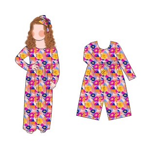 Wholesale Fashionable Causal Comfortable Floral Print Girls Leggy Jumpsuit Playwear Girls Leggy Romper