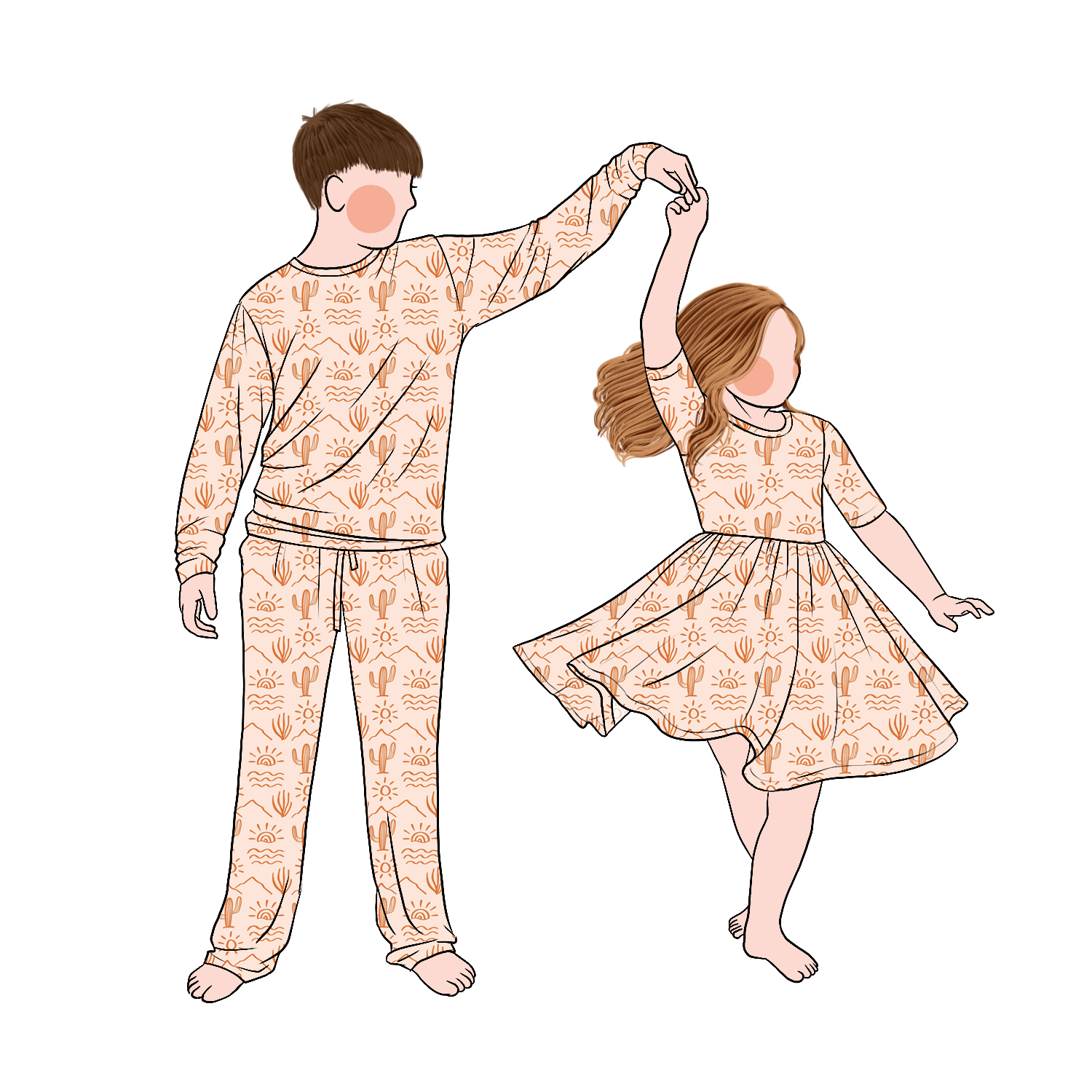 Wholesale Milk Protein Fiber Protein Fiber Flutter Long Sleeves Boy 2pc Set Match Girl Twirl Dress for Casual Wear - Image 4