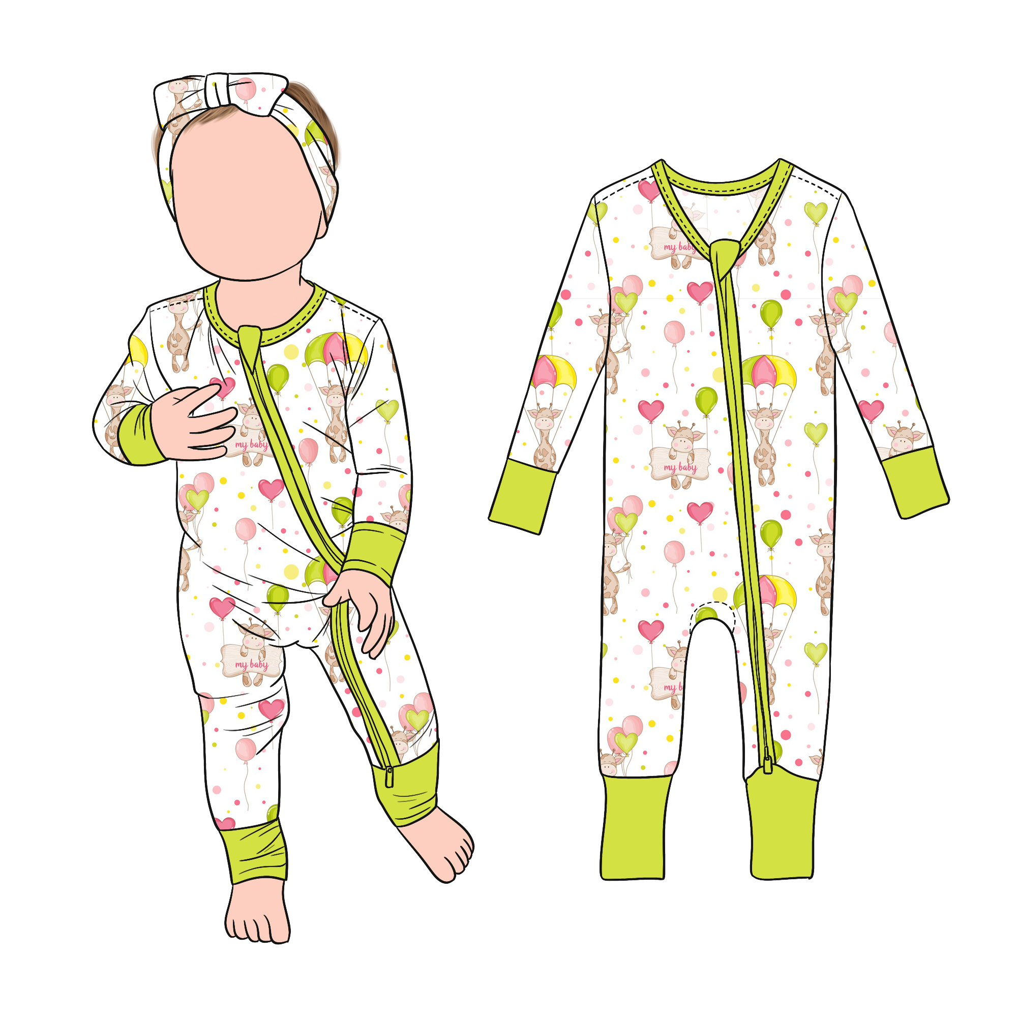 Factory Directly Wholesale Simple Printed Bamboo Stretchy Baby Convertible Romper for Toddler Kids - Image 4