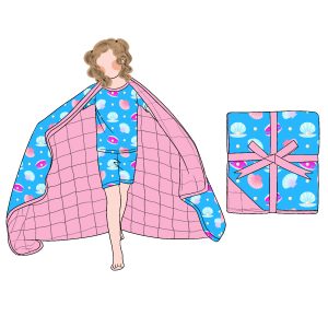 Best Price Wholesale 50X50 Baby Skin Friendly Blanket Grid Printed Use Ribbon-Tied Packaging