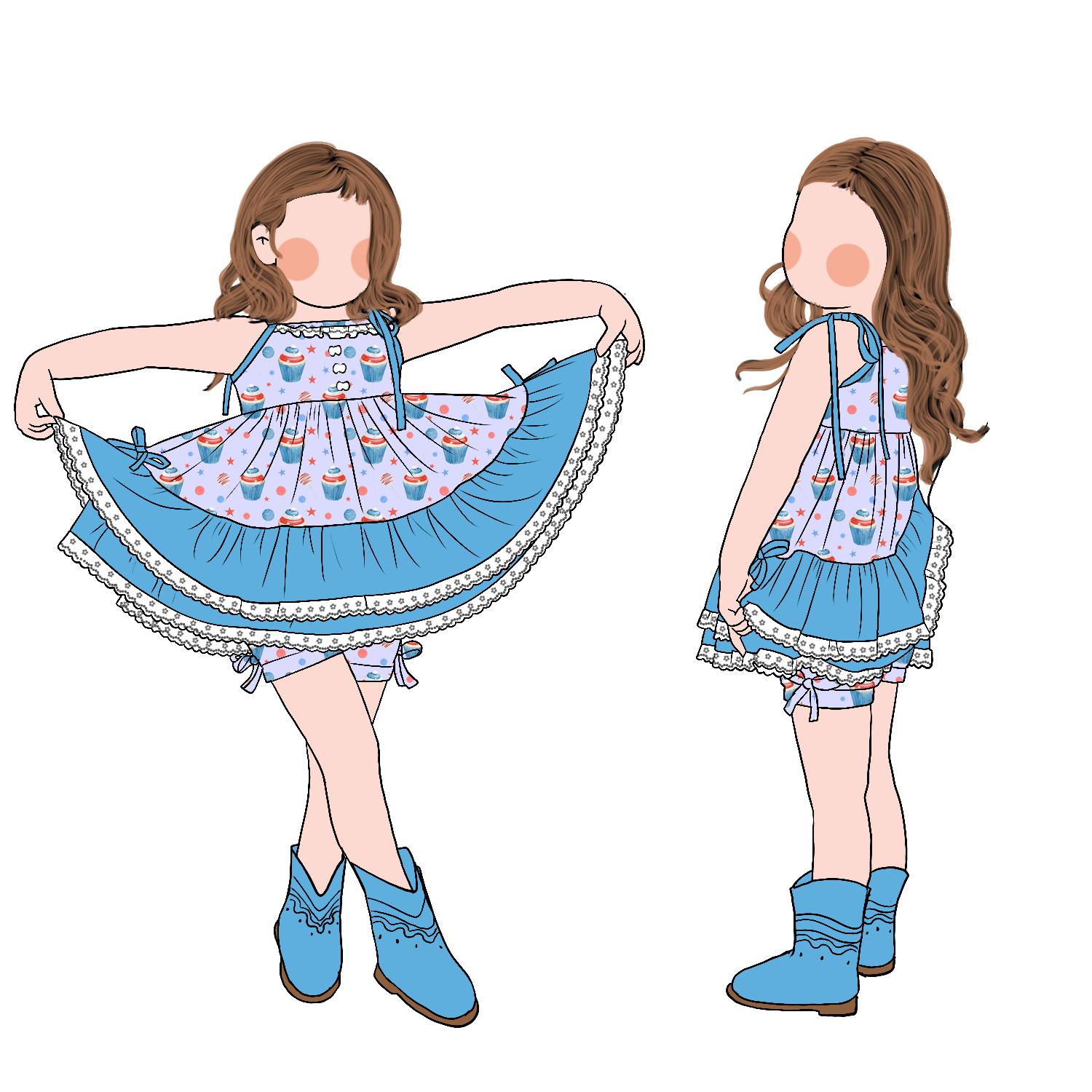 New Arrived High Quality Girls Ruffle Lace Tunic and Shorts Set Boutique Kids Girls Comfortable Summer Sets - Image 5