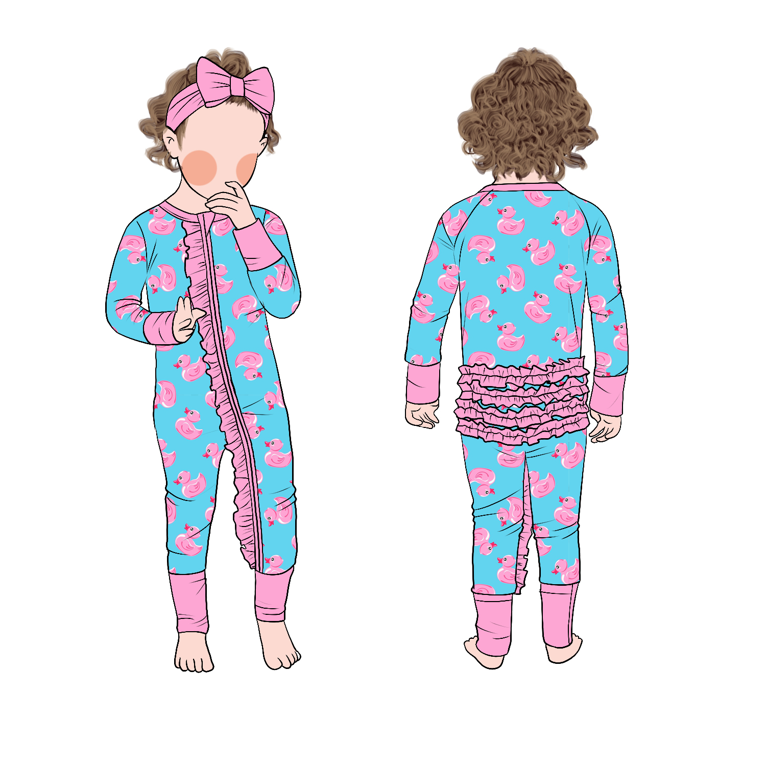 High Quality Custom Comfortable Bamboo Zipper Jumpsuit for Newborn Girls Stylish Easy-to-Wear Casual Romper Print for Autumn