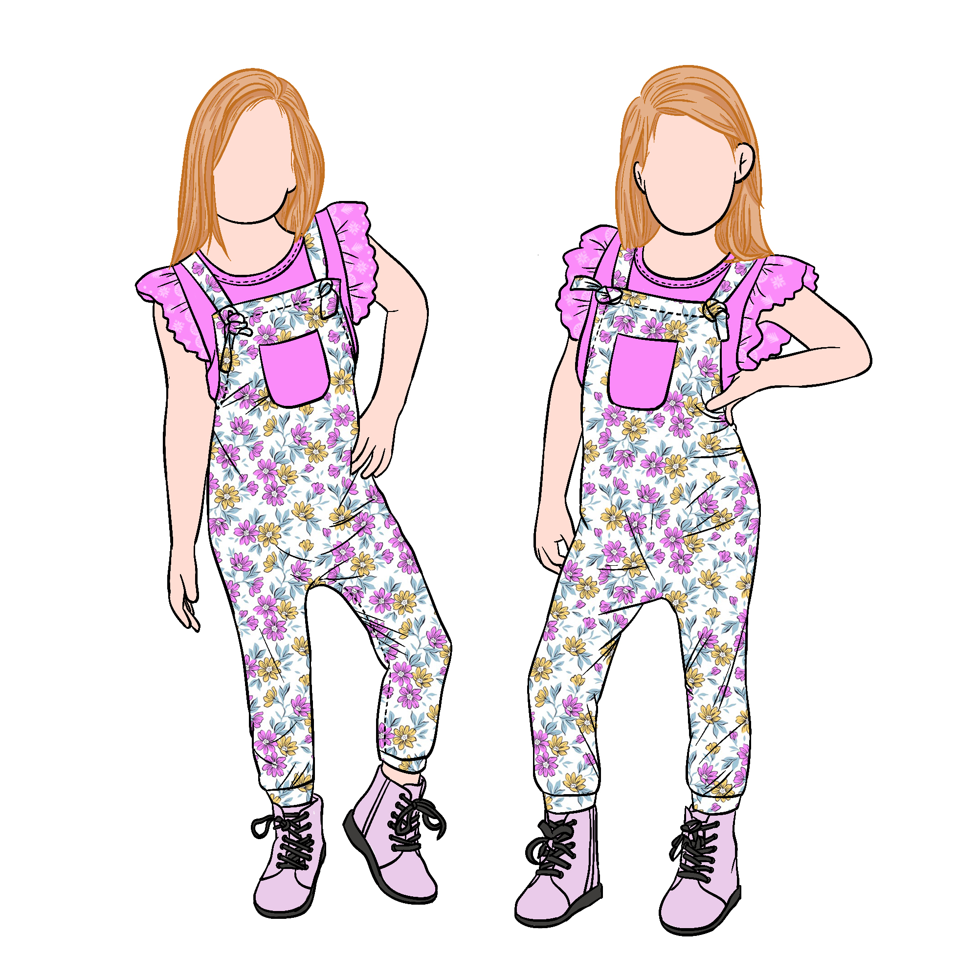 Wholesale Casual Milk Protein Fiber Adjustable Shoulder Strap Girls Clothing Set With Front Pocket - Image 6