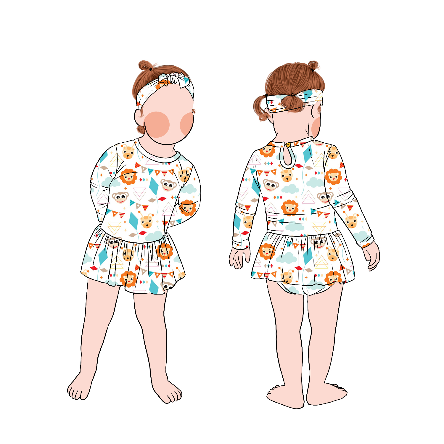 New Arrival Custom Print Milk Protein Fiber Baby Girls Ruffle Skirt Romper With Snap Button - Image 6