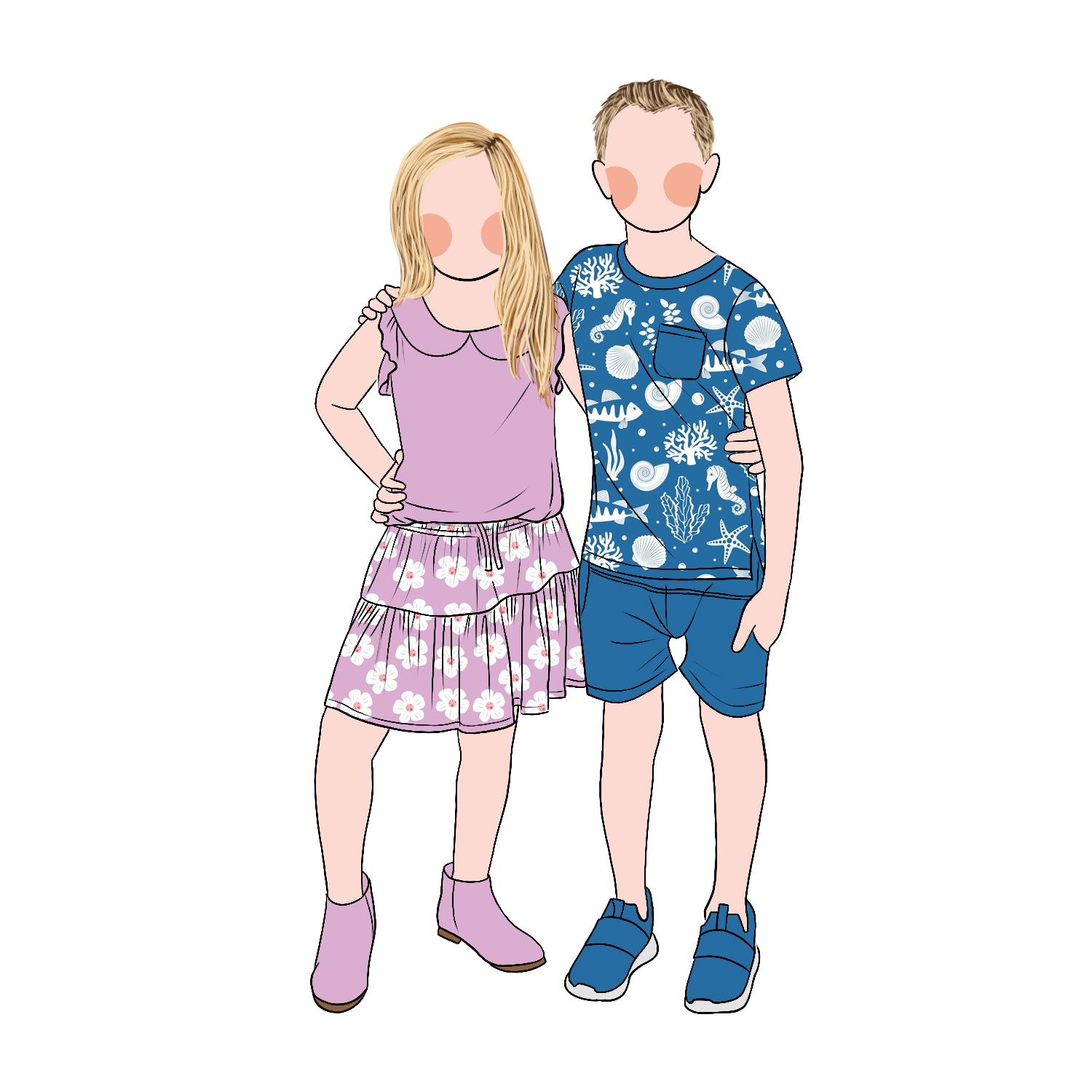 Hot Sale Summer Princess Kids Baby Girls Summer Clothes Sets 2pcs Peter Pan Shirt With Cute Skirt Set - Image 6