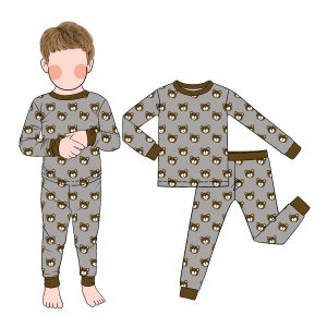 Good Quality Promotional Fashion Baby Boy Skin Friendly Comfort Long Sleeve Pants Autumn Kids Sleepwear Set