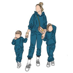 Hot Selling Custom Color Sleeveless Mom and Me Spandex and Cotton Hoodie Set Family Matching Dress