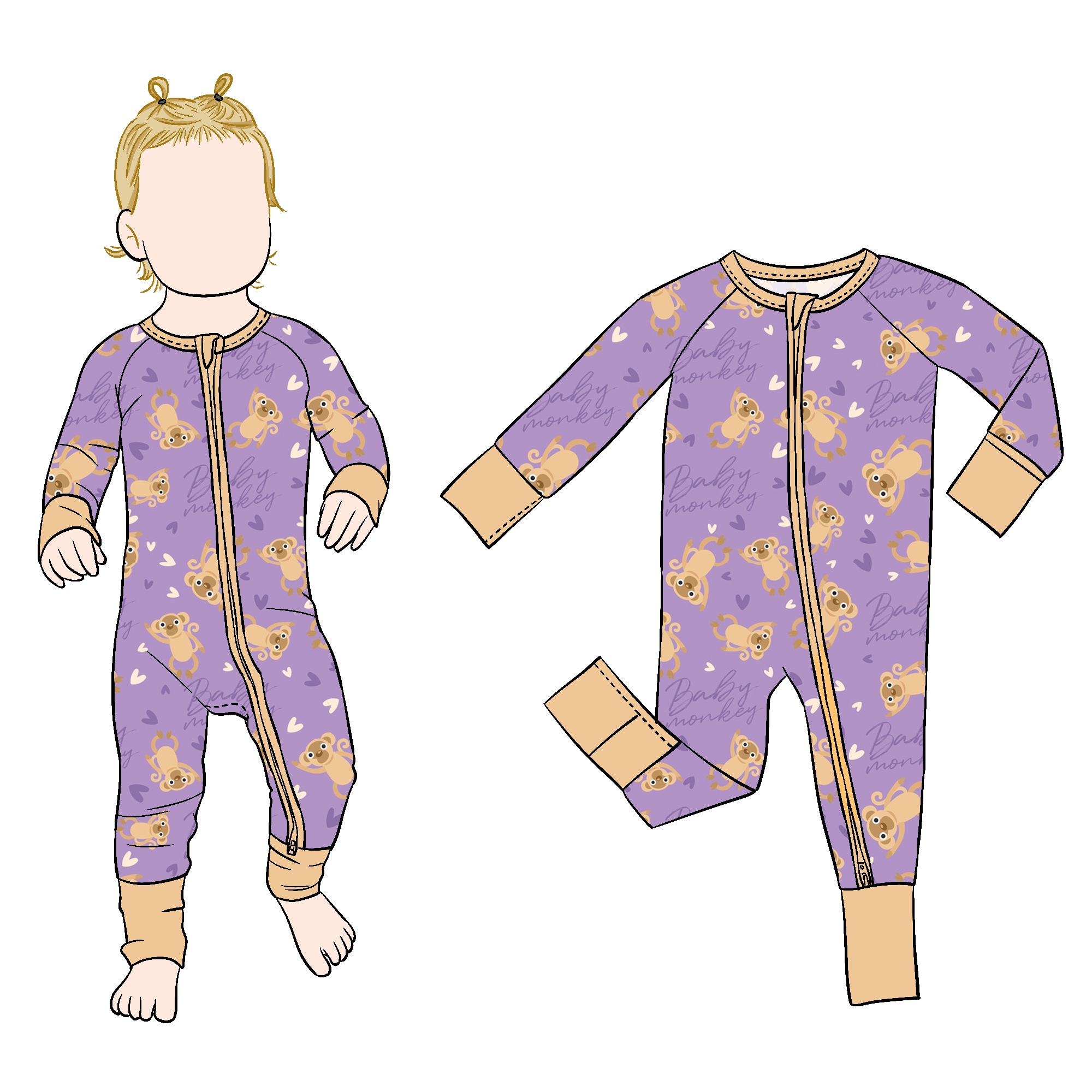 Hot Selling Custom Long Sleeves Soft Bamboo Zipper Romper Bamboo Baby Pajamas Zippered Footie for Kids Children - Image 3