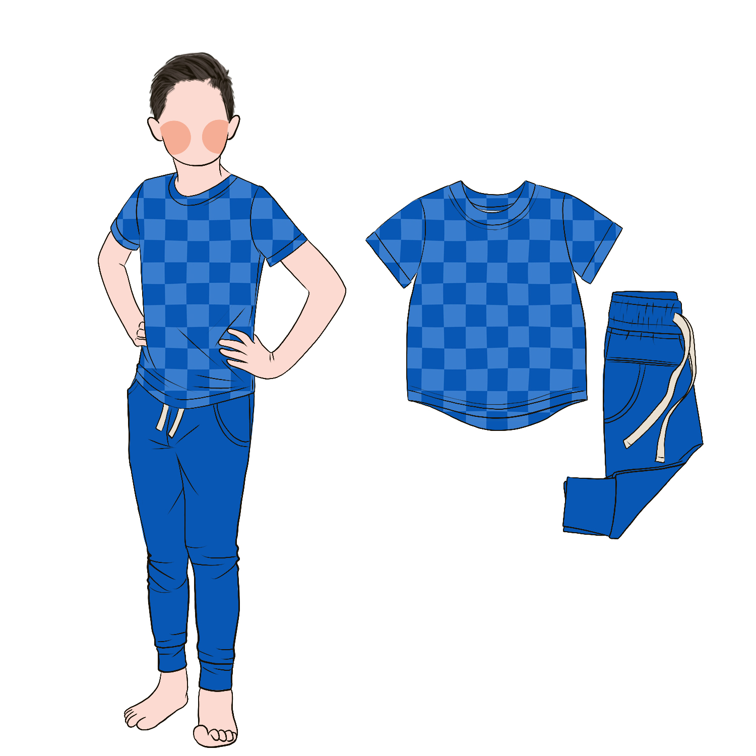 Milk Protein Fiber Boy Toddler Boys Clothing Sets 2pc Plaid Children Shorts Sleeve Shirt With Drawstring Pants Set - Image 6