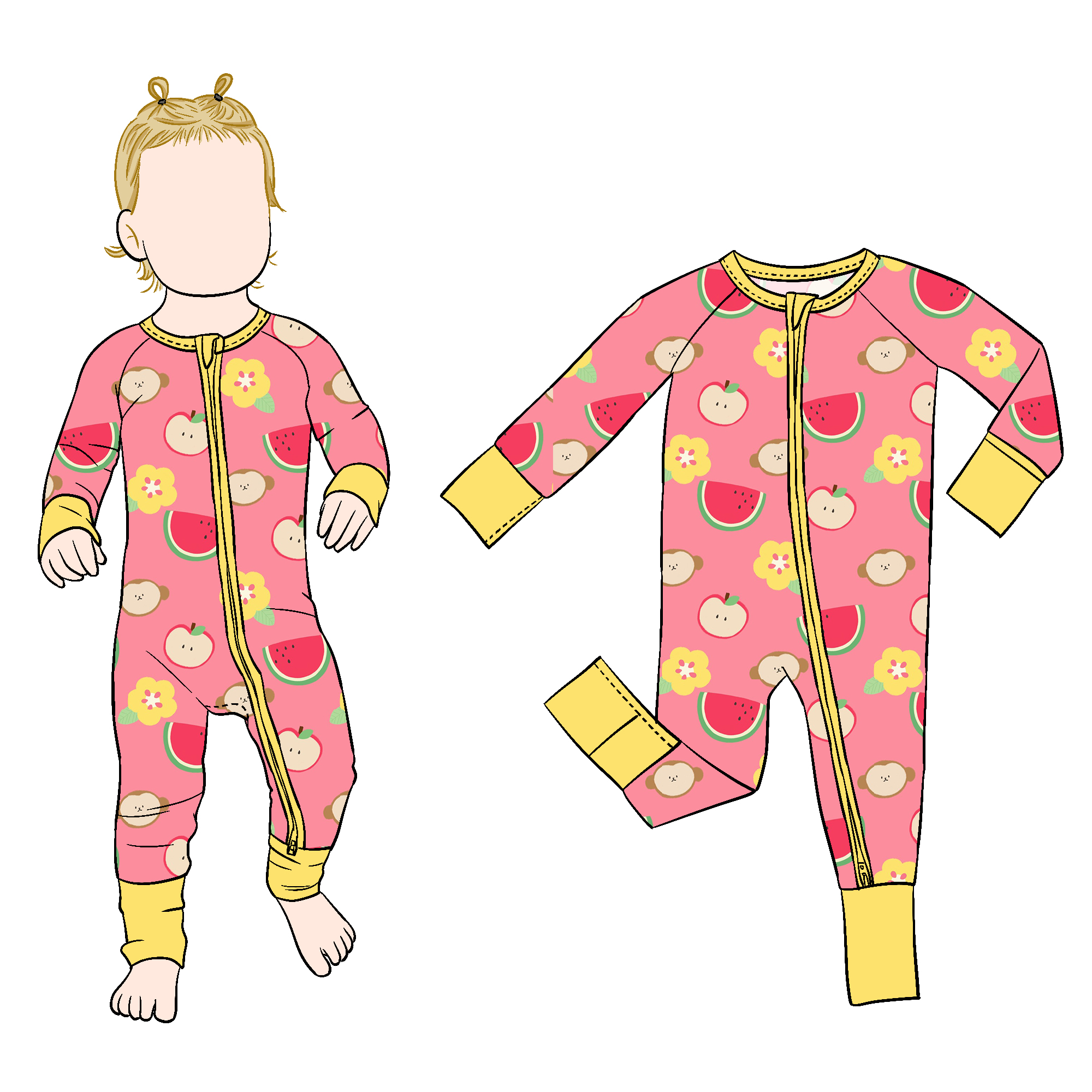 Hot Selling Custom Long Sleeves Soft Bamboo Zipper Romper Bamboo Baby Pajamas Zippered Footie for Kids Children - Image 4