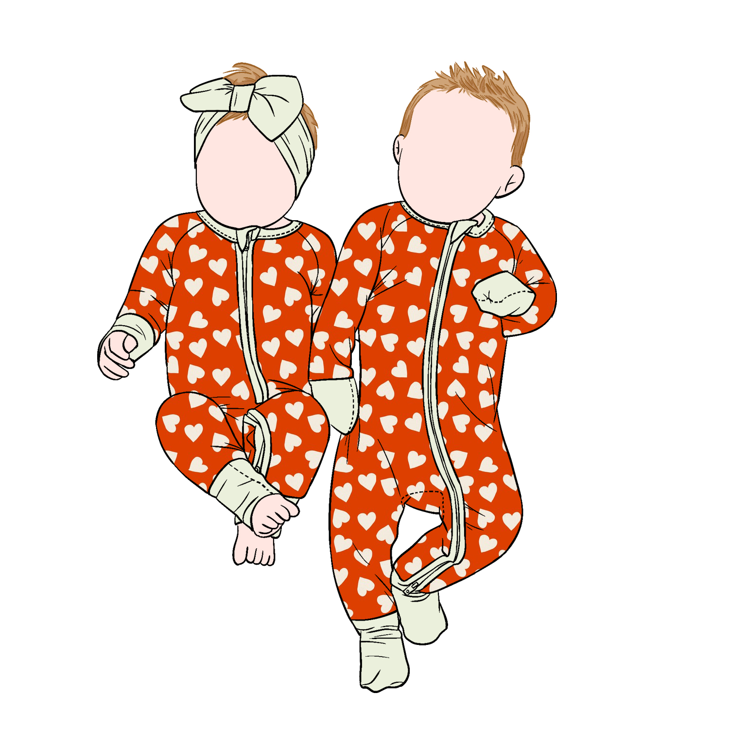 Hot Selling Custom Bamboo Long Sleeve Zipper Romper for Baby Kids Autumn Casual Pajamas Sleepwear with Matching Color Print - Image 2