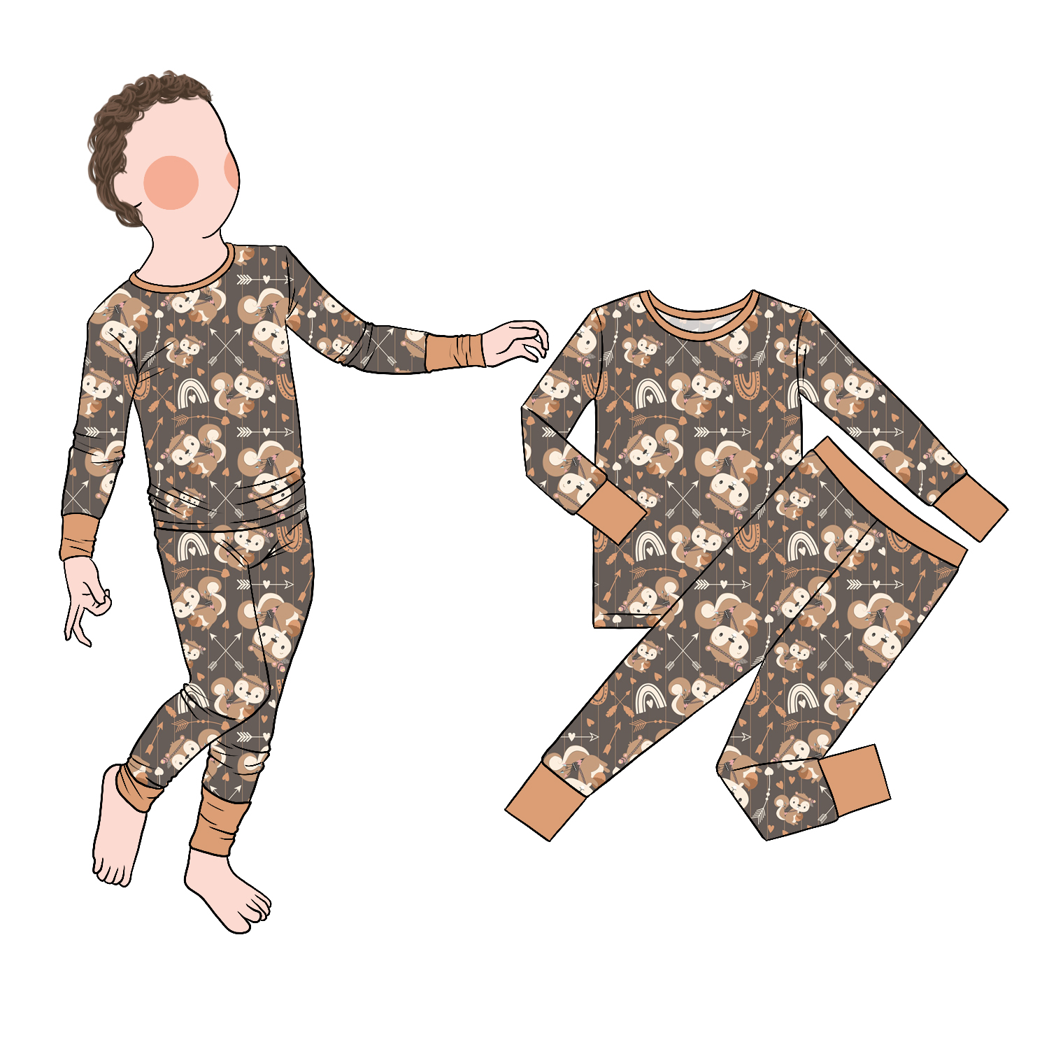All-Season 2pc Bamboo Boy Sleepwear Set New Design Classic Clothing for Home Use with Printed Pattern - Image 5