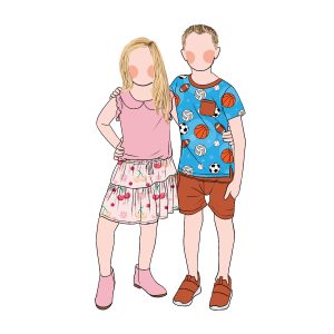 Hot Sale Summer Princess Kids Baby Girls Summer Clothes Sets 2pcs Peter Pan Shirt With Cute Skirt Set