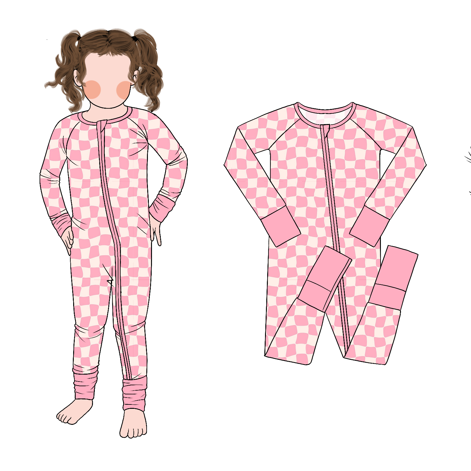 New Arrived Custom Bamboo Girls Long Sleeves and Pants Zipper Romper Mittens Design Romper - Image 4