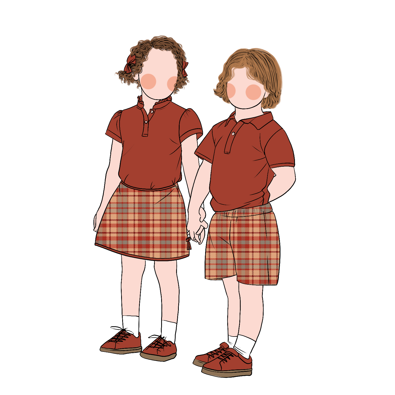 New Arrival Super Quality Breathable Plaid Pattern Printed Solid Color Shirt Polyester and Cotton Baby Boy Girls Clothing Sets - Image 5