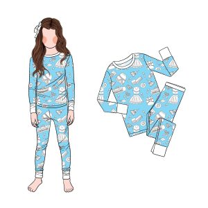 China Manufacturer Boutique Milk Protein Fiber Baby Girls O-neck Sleepwear 2pcs Long Sleeve Kids Pajamas