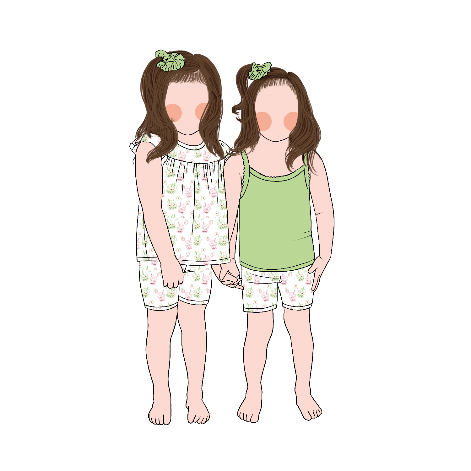 Custom Premium 2pc Plaid Printed Halter Top and Shorts Set Girl Clothing Pajamas Set for Kids Baby Children - Image 2