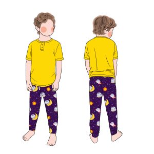 Best Sell Wholesale Bamboo Fabric Solid Color Short Sleeves Top Matching Jogger Pants Children's Leisure Summer Sportswear