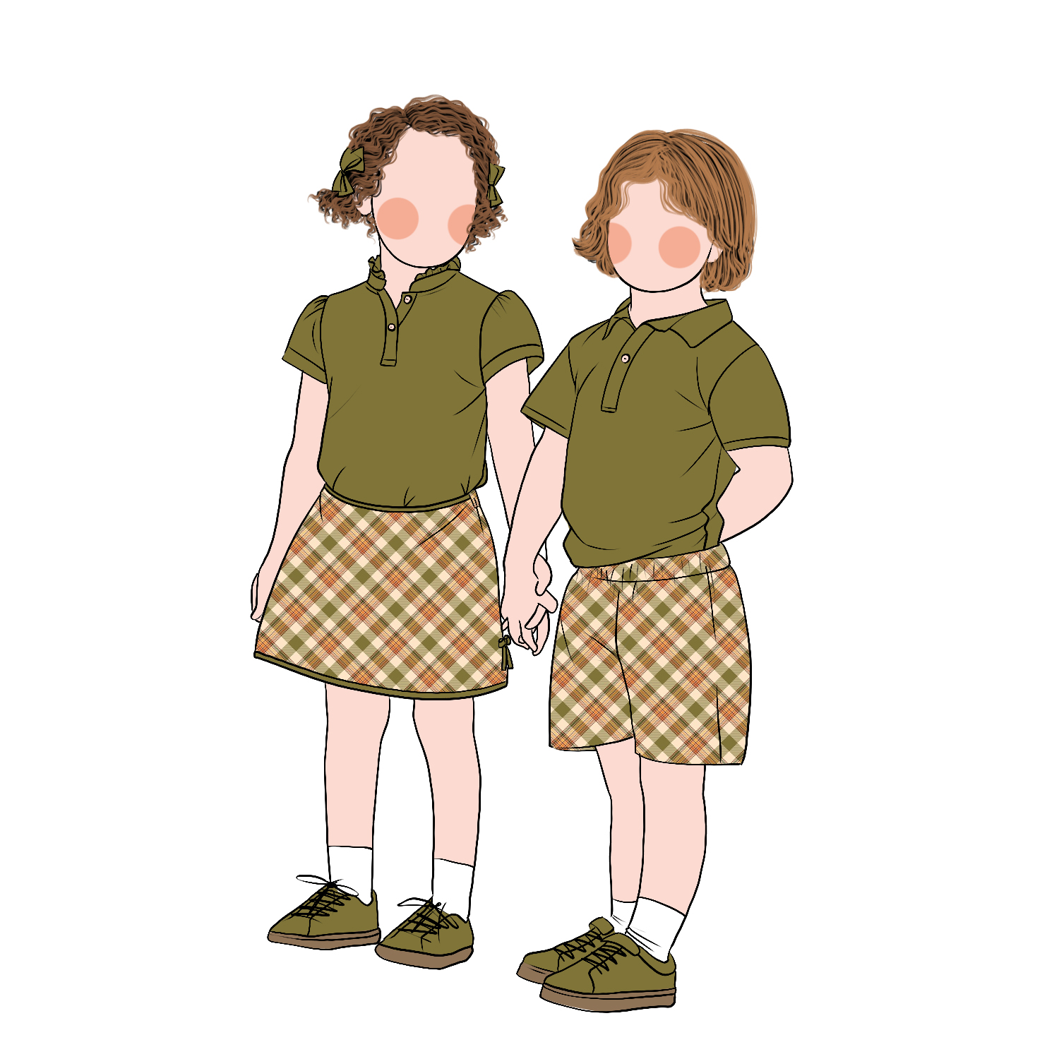 New Arrival Super Quality Breathable Plaid Pattern Printed Solid Color Shirt Polyester and Cotton Baby Boy Girls Clothing Sets - Image 6