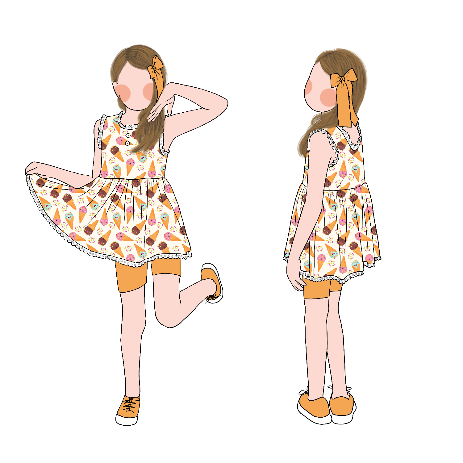 Top Summer Beach Ultra-Soft Comfortable Girls Children Clothing Sets Summer Girl Lace Trim Tunic Set With Shorts - Image 6