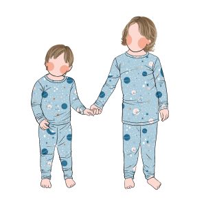 2025 New Design Popular Custom Pattern Printed Bamboo Baby Long Sleeve Kids Boy Clothing Set