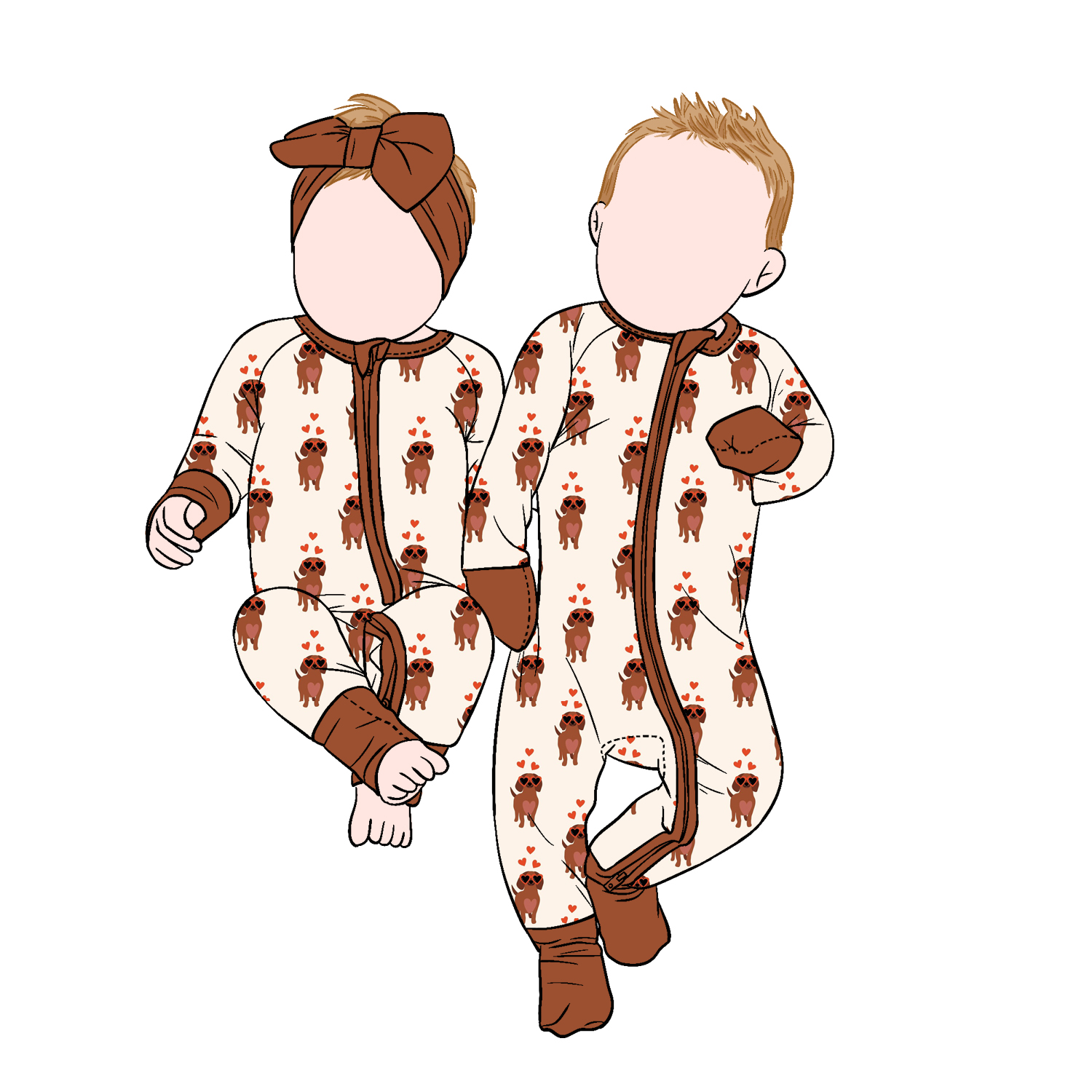 Hot Selling Custom Bamboo Long Sleeve Zipper Romper for Baby Kids Autumn Casual Pajamas Sleepwear with Matching Color Print - Image 6