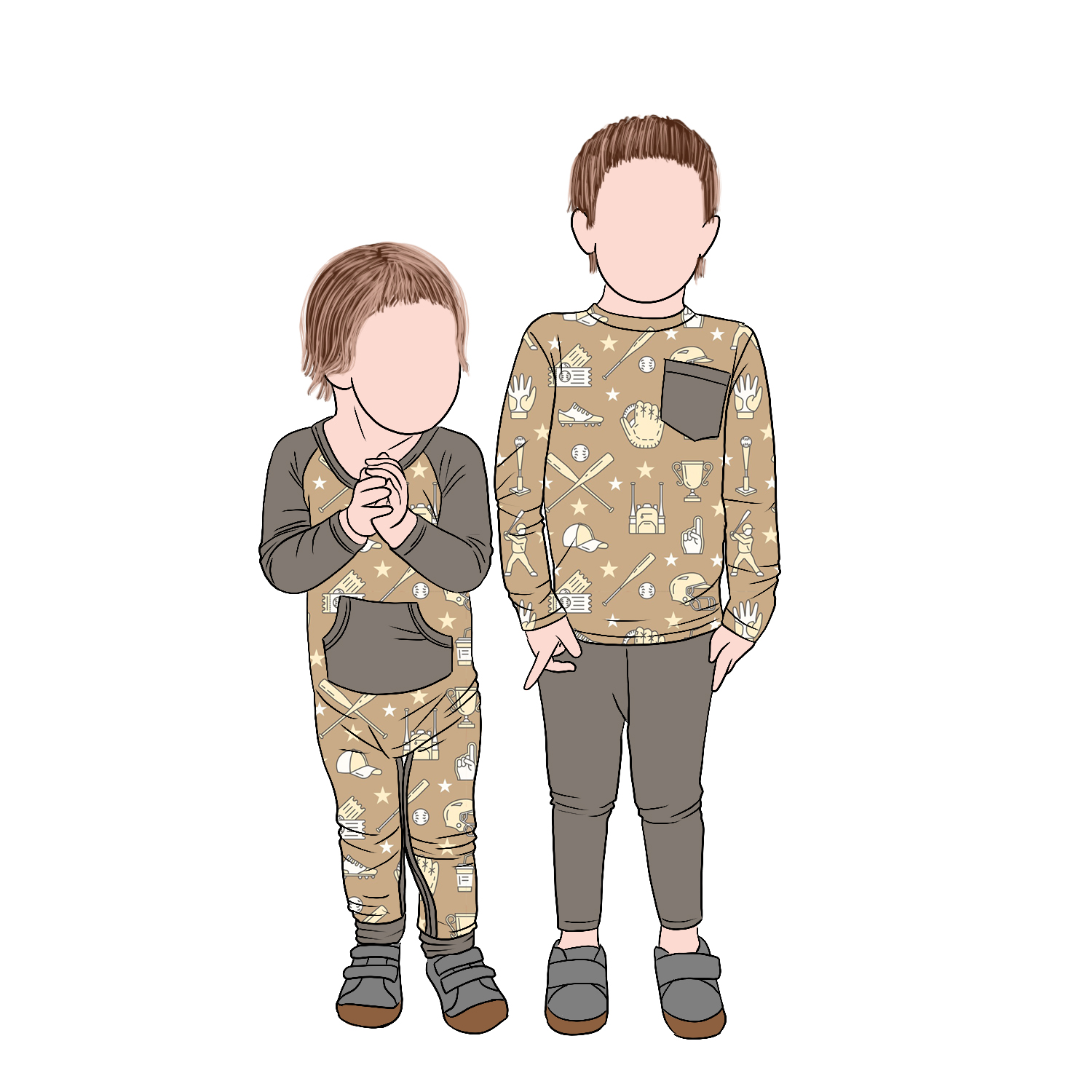 Wholesale Children Long Sleeves Bamboo Bottom Zipper Front Pocket Overalls Clothing Set for Kids Boys - Image 3