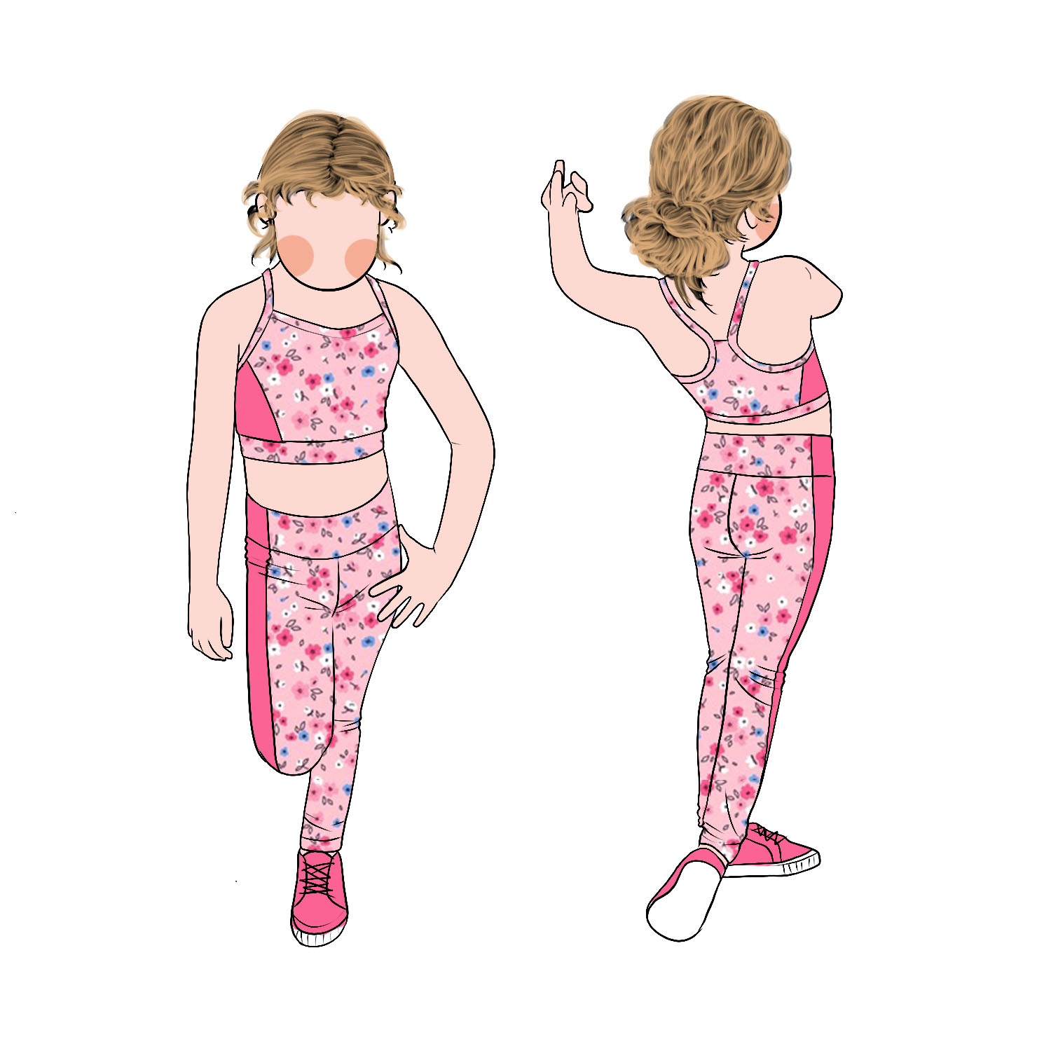 Wholesale High Quality Summer Milk Protein Fiber Girls Active Two-piece Set Girls' Yoga Top and Pants Set