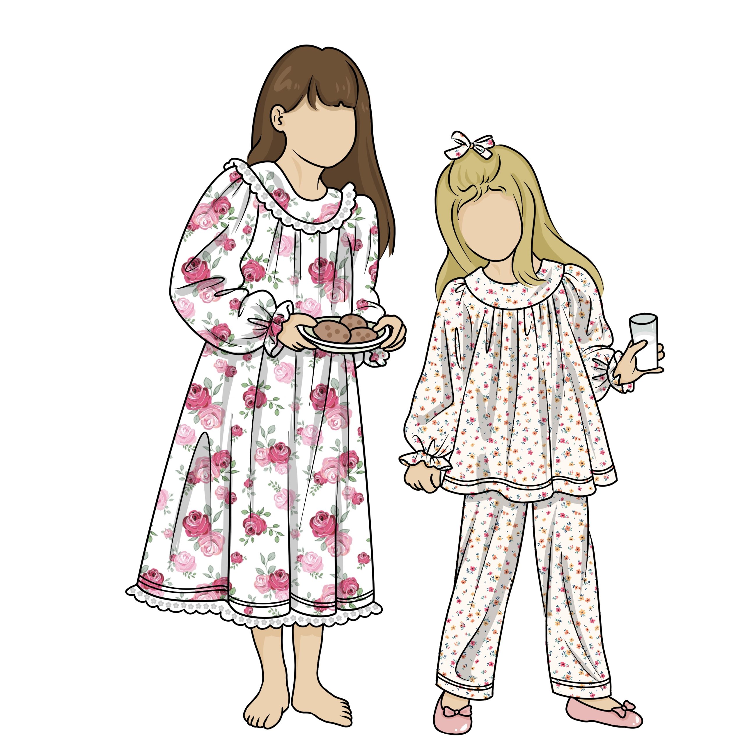 High Quality Popular Custom Printed Long Sleeve Shirt and Pant Baby Girls Clothing Sets Kids Night Wear Girls Nightgown - Image 3