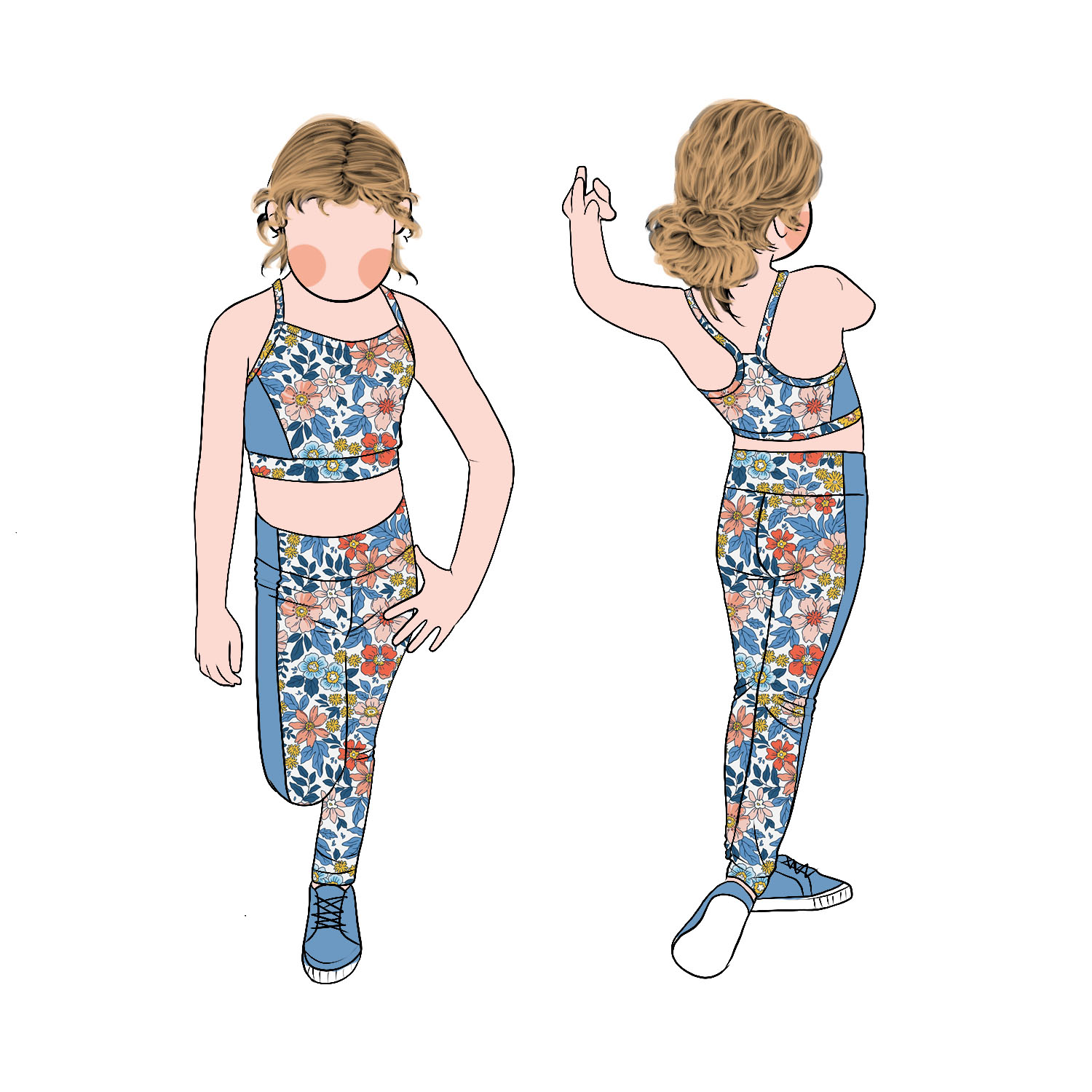 Wholesale High Quality Summer Milk Protein Fiber Girls Active Two-piece Set Girls' Yoga Top and Pants Set - Image 5