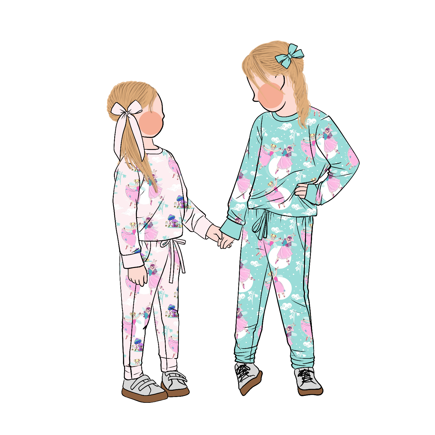 Custom Kids Toddler Baby Girl Custom Color Brushed Milk Silk Ballerina Print Girls Pants Set Outfit Suit Kids Sports Set - Image 5