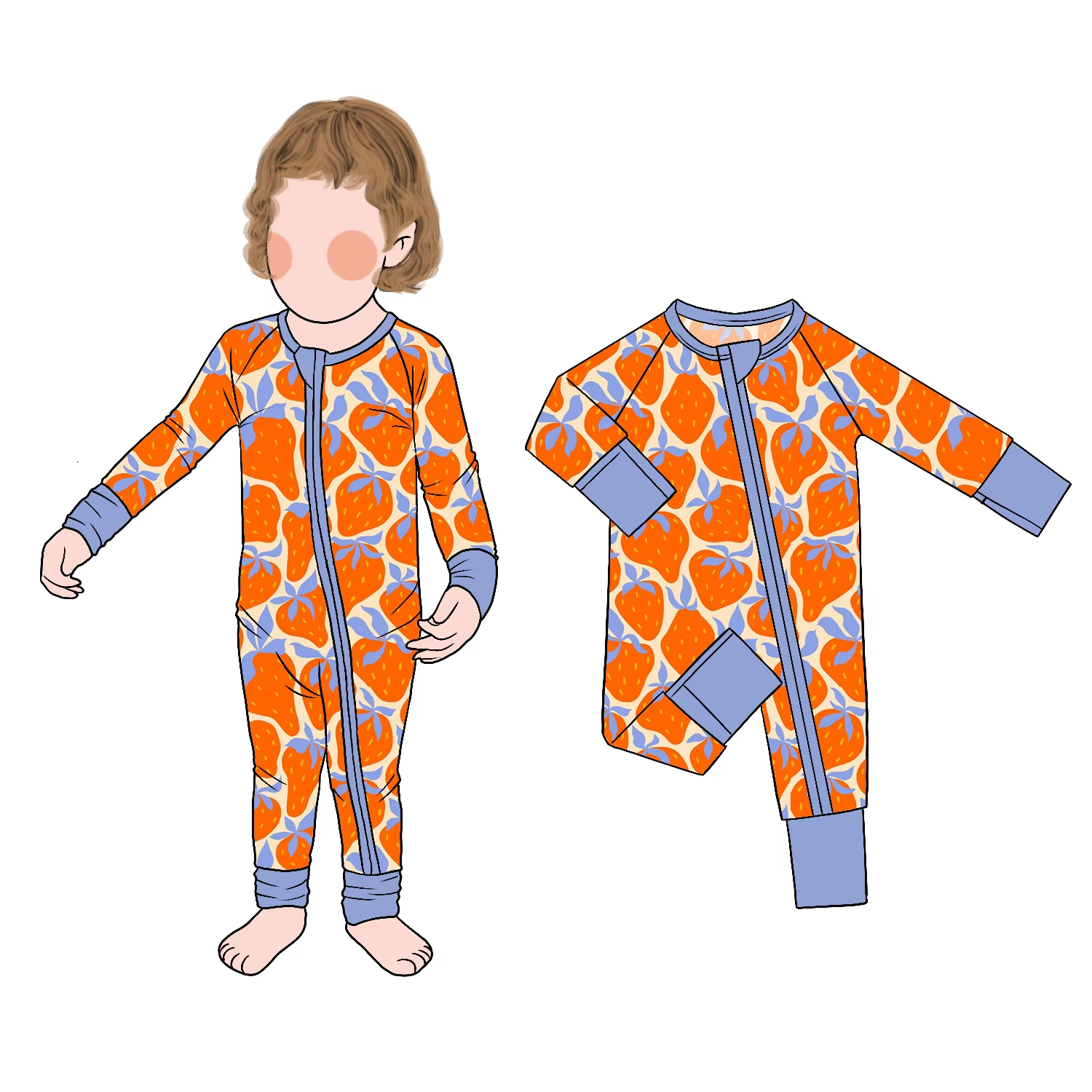 Hot Selling Personality Simple All Season Baby Zipper Romper Long Sleeve Pants Round Neck Baby Climbing Clothes - Image 2