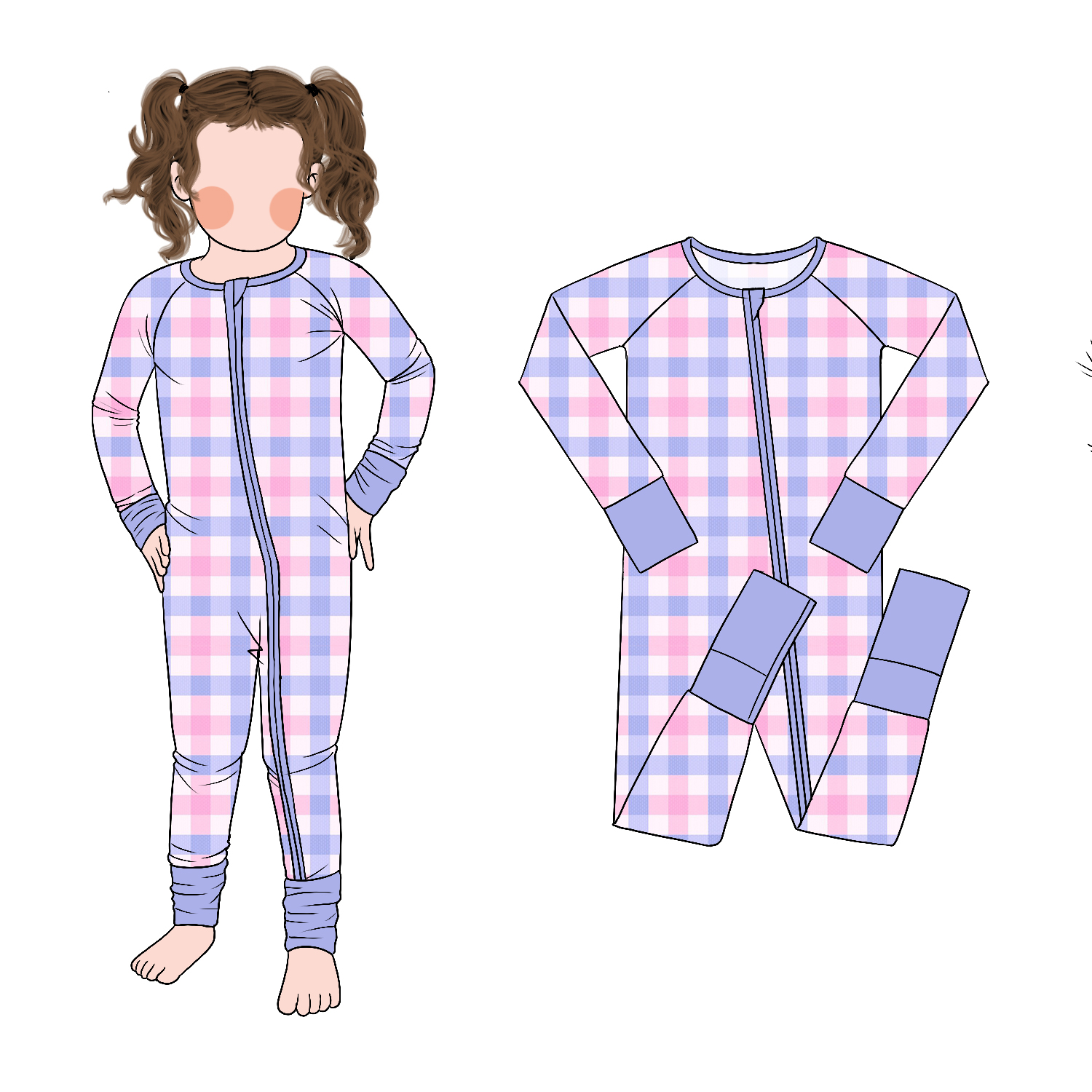 New Arrived Custom Bamboo Girls Long Sleeves and Pants Zipper Romper Mittens Design Romper - Image 3