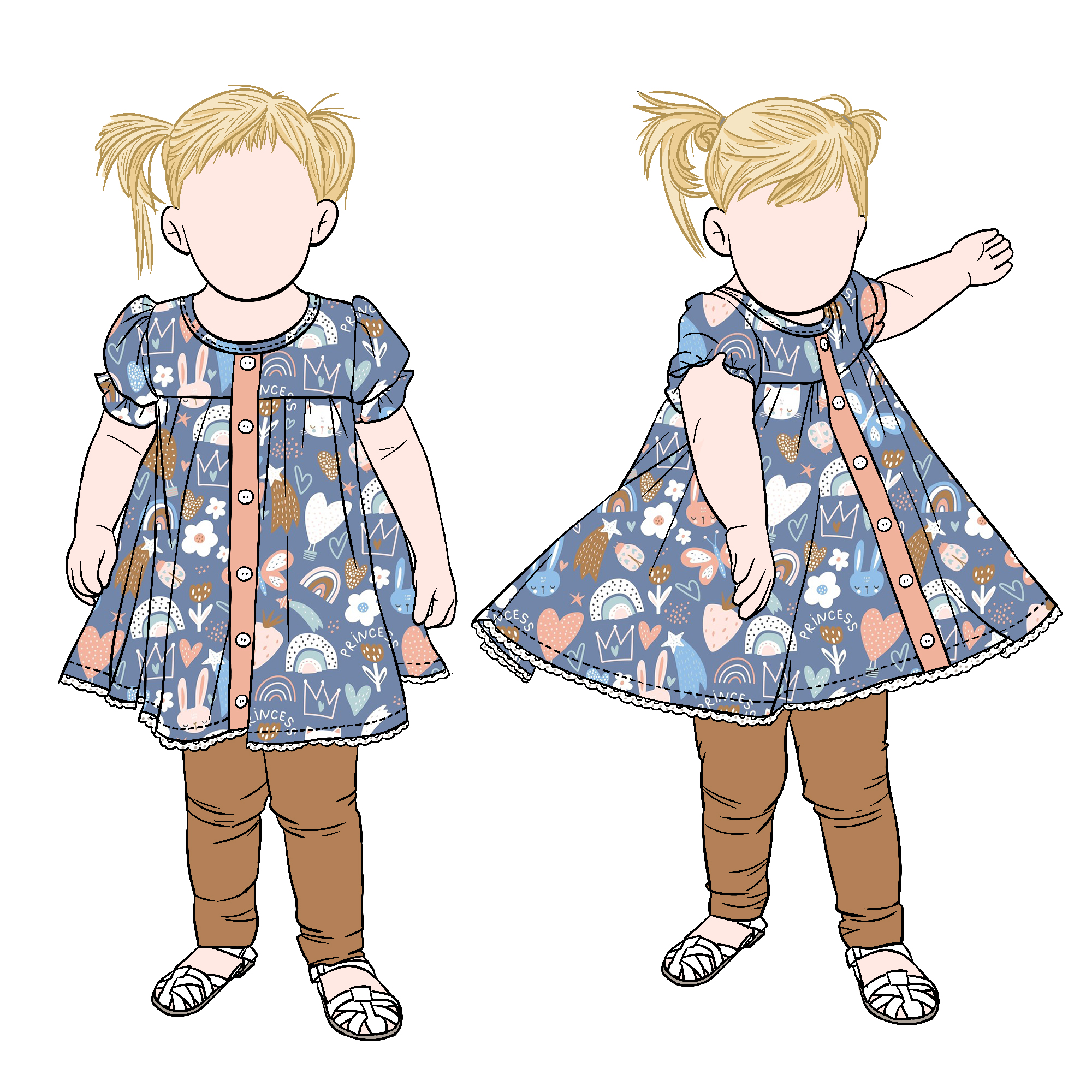 Wholesale Milk Protein Fiber Girl 2pcs Playsets Girls Clothing Set Puff Sleeves Front Buttons Top With Solid Leggings - Image 6