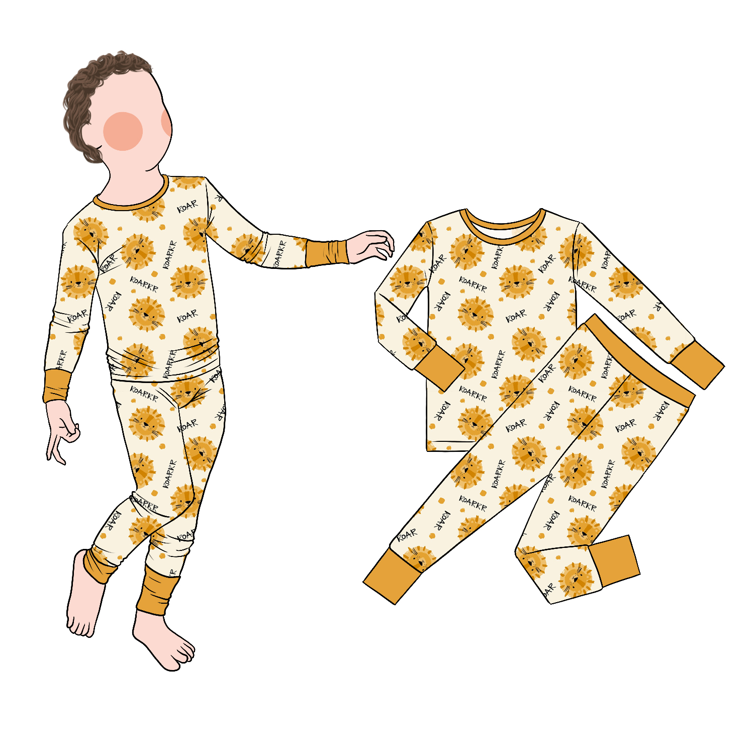 All-Season 2pc Bamboo Boy Sleepwear Set New Design Classic Clothing for Home Use with Printed Pattern - Image 2
