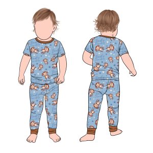 New Style Popular Bamboo Baby Short Sleeve Shirt and Pants Pajamas Set Kids Boy Clothing