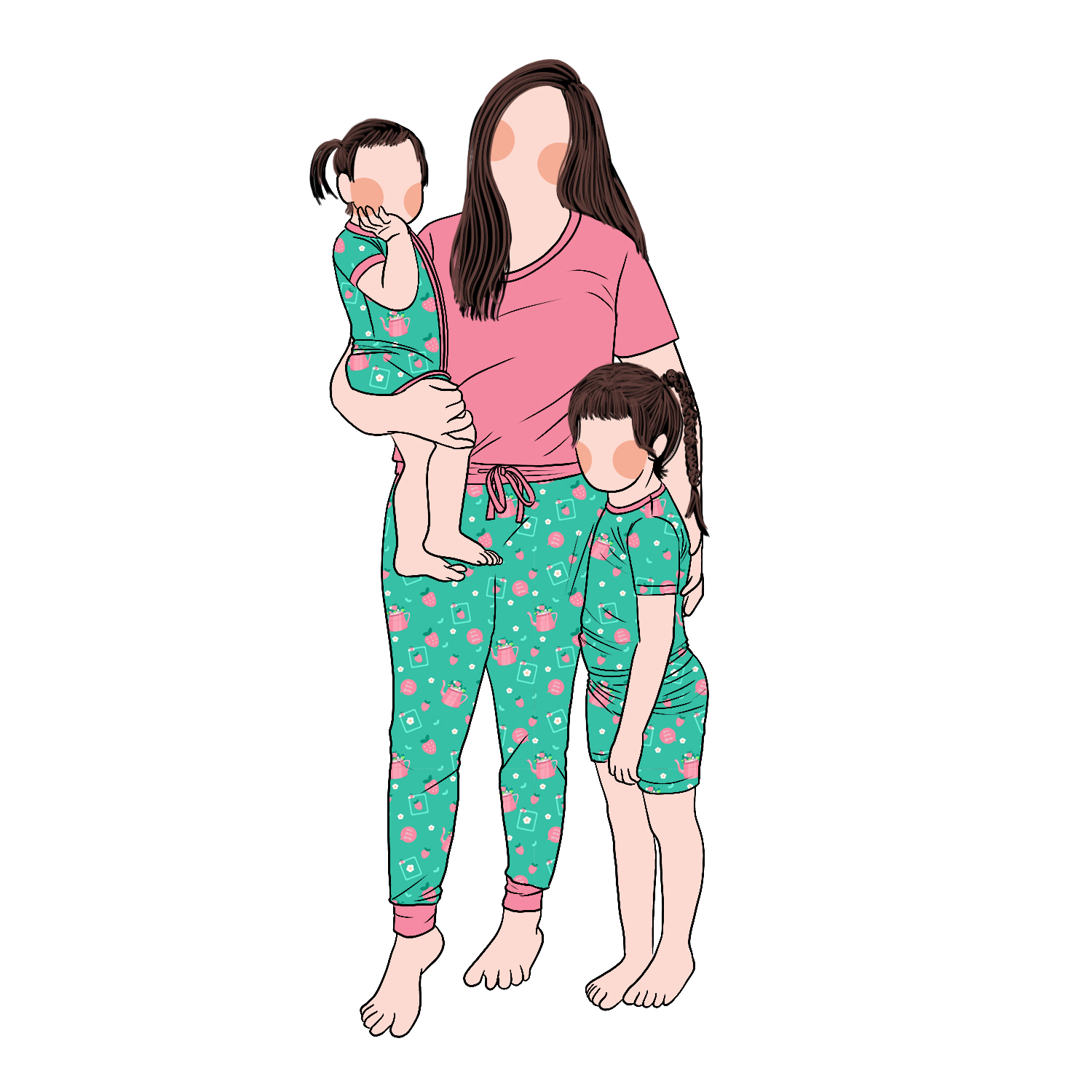 New Design High Quality Soft Custom Colors Women Pajamas New Born Baby Romper Family Matching Clothing - Image 3